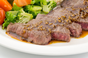 Beef Round Steak with Garlic Sauce