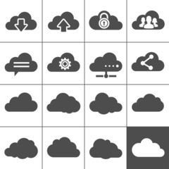 Fototapeta premium Cloud Computing Icons