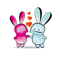 valentine day love beautiful card with bunny
