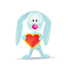 valentine day love beautiful card with bunny