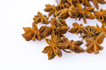 Anise stars isolated on white background