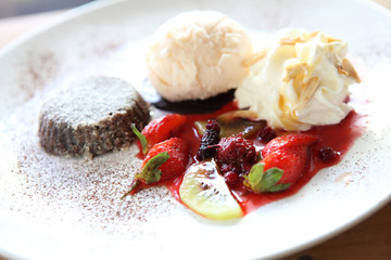 Chocolate Lava Cake with ice cream