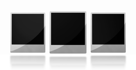 Shiny polaroid frames isolated on white