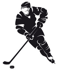 hockey player, silhouette