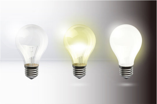 Light up bulb. Vector background design. 