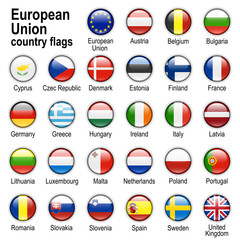 Flags of countries - members of European Union