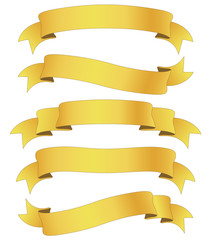 Obraz premium curled golden ribbons, illustration