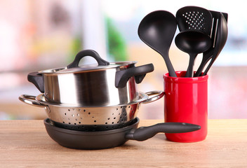 kitchen tools on table in kitchen