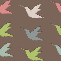 Seamless vector pattern with Colibri birds