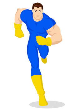 Vector Illustration Of A Superhero Running