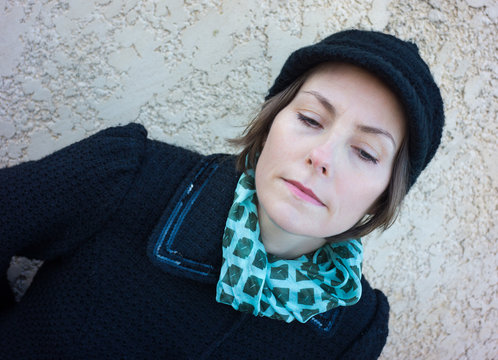 femme en hiver 