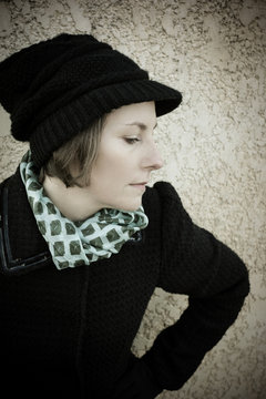 femme en hiver 