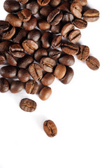 Coffee beans isolated on white