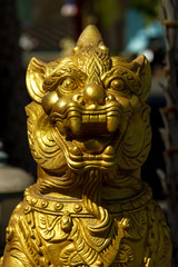 Thai dragon gold statue