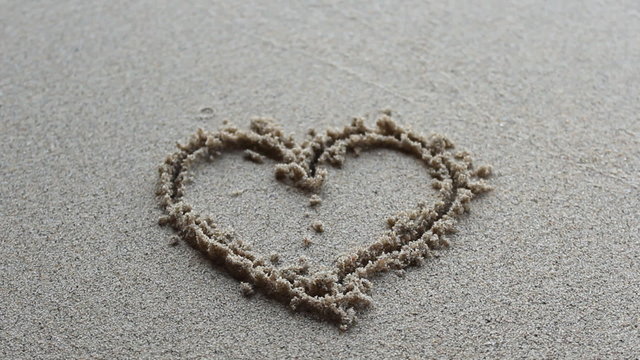 Heart On Sand Concept