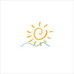 sea waves and rising sun