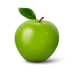 Pomme sur fond blanc 1