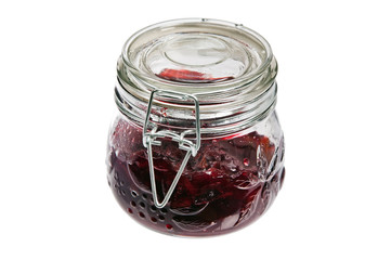 Jar of jam, isolated on a white