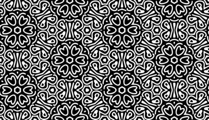 Monochrome pattern with flowers