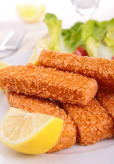 fish fingers and lemon