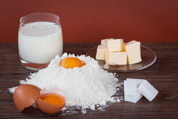 Ingredients for a cake