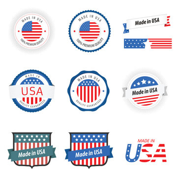 Made in USA labels, badges and stickers