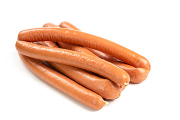 Raw sausage  isolated on white