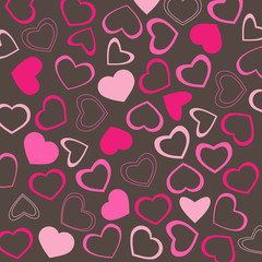 Romantic Valentine hearts background.