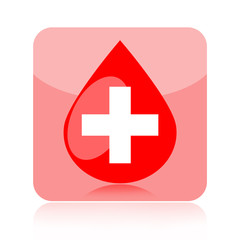 Fototapeta premium Blood droplet medical icon
