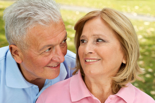 Seniors loving moment