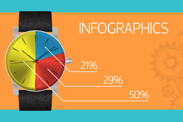 Infographics template - vintage watch