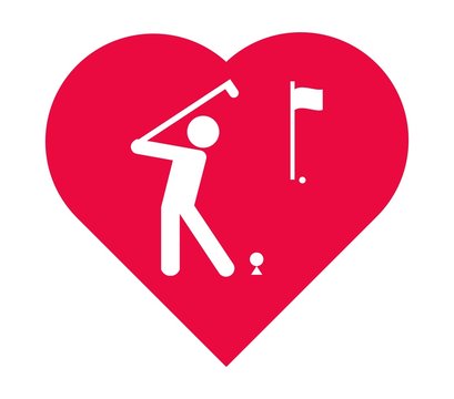 Golfeur dans un cœur