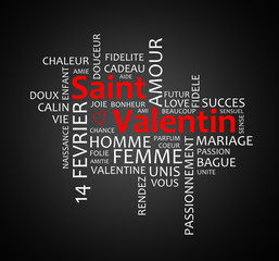 Nuage de mots Saint Valentin Amour