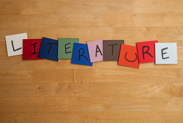 'LITERATURE' in letters on tiles - Education, Literary, School.