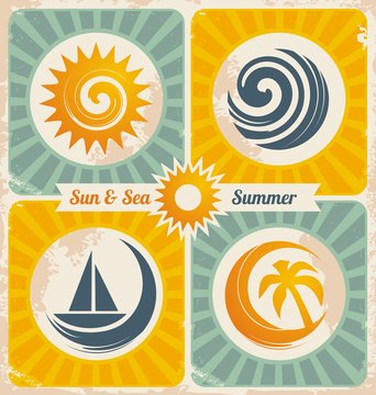 Retro summer holiday poster