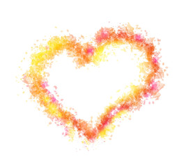 Shape of the heart (yellow, pink)