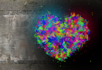 Naklejka na ściany i meble Creative design heart on grunge background