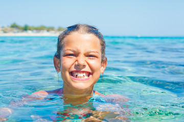 Young girl in the sea