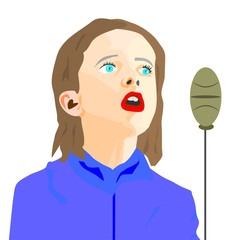 Певица поет песню.