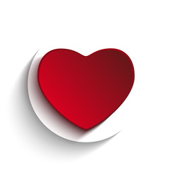 Valentine Day Heart on White Button