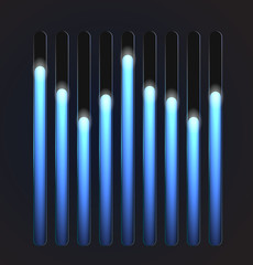 Equalizer glossy glowing track bar
