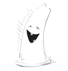 Cartoon happy condom