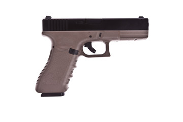 Classic handgun isolated on white background