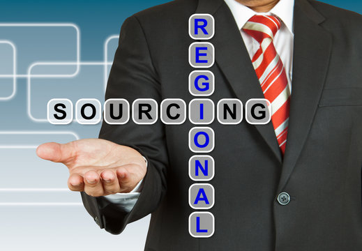 Businessman With Wording Regional Sourcing