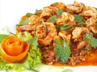 Thai food shrimp