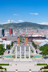 View on Venetian Towers. Barcelona. Spain