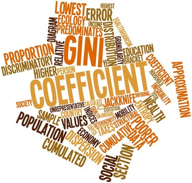 Word cloud for Gini coefficient