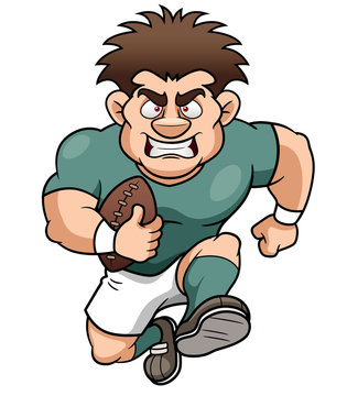 illustration of Cartoon Rugby player