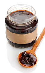 tasty berry jam, isolated on white