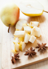 ingredients for the pear jam